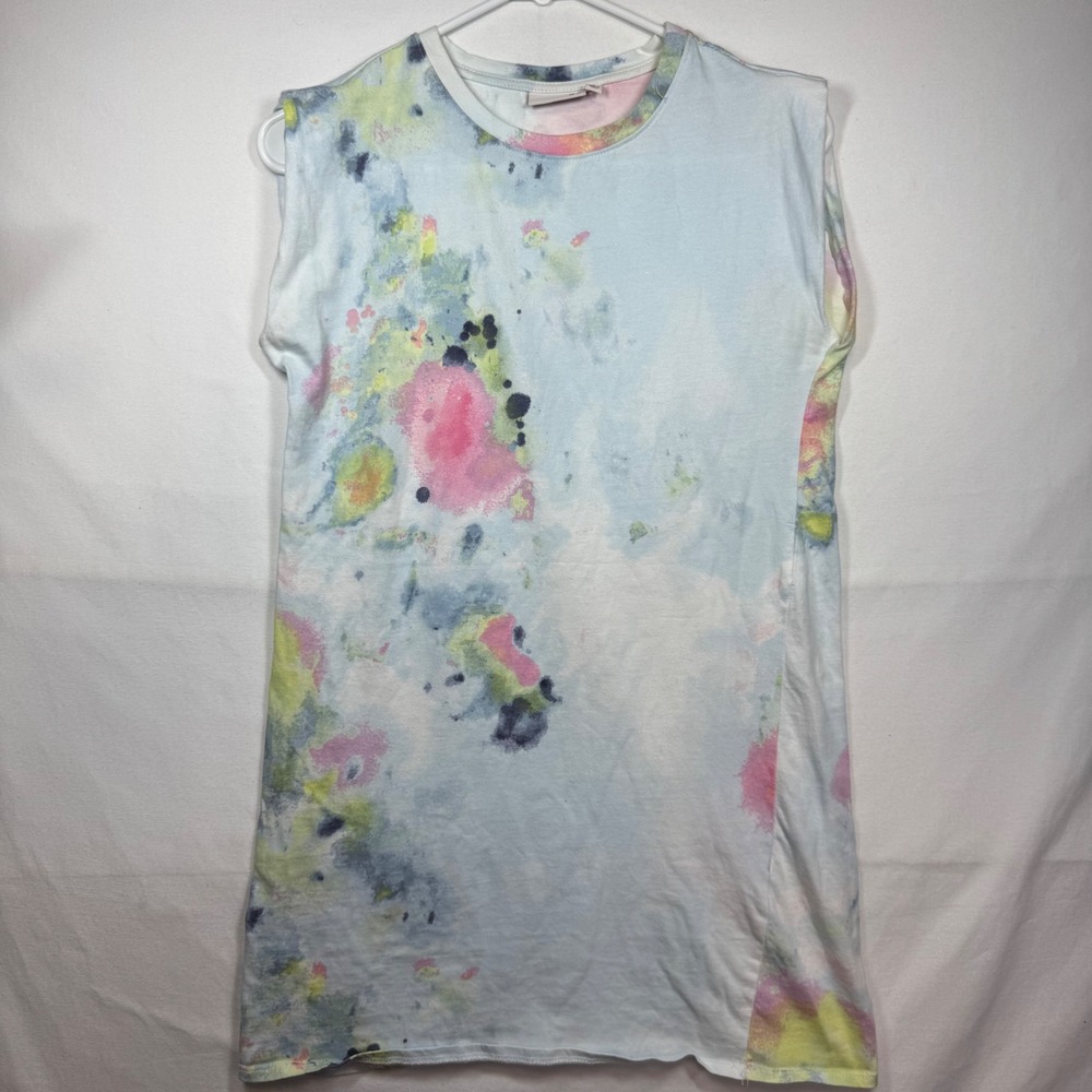 So Pastel Tie Dye Sleeveless Shirt Dress Women's Casual Summer Sz‎ Small